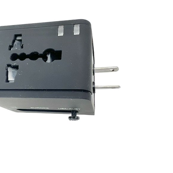 Travel Adapter with Dual USB Charger Black Supports USA Australia UK Europe NIB - Picture 11 of 12